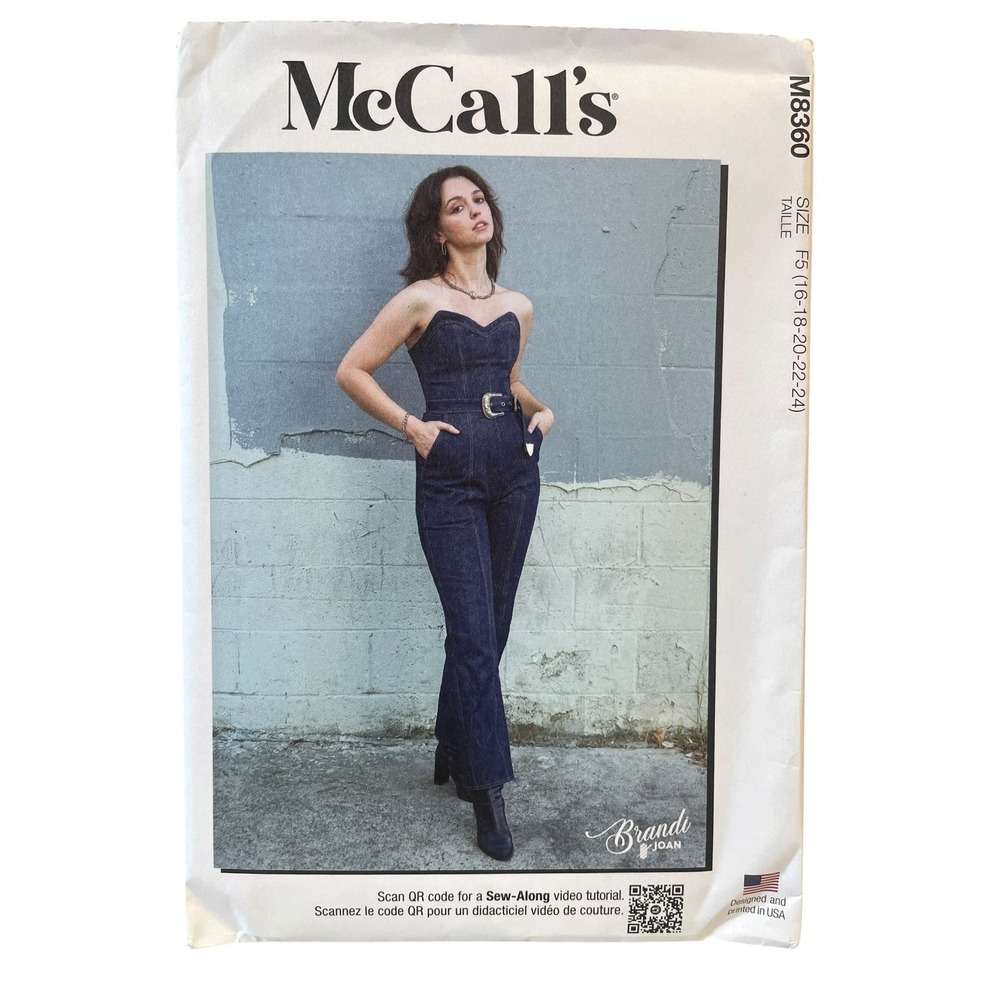 McCall's M8360 Jumpsuit Strapless Bustier Wide Leg F5 (16-24) Modern